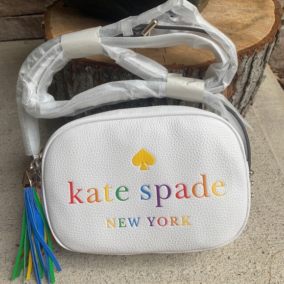 Authentic Kate Spade pebbled leather 🌈logo zip crossbody - Picture 13 of 16